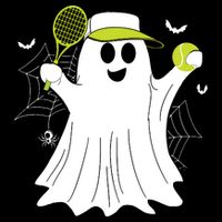 Boo Ghost Playing Tennis Funny Halloween Tennis Costume Bucket Hat
