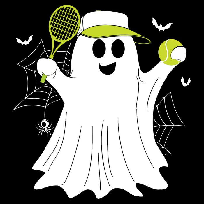 Boo Ghost Playing Tennis Funny Halloween Tennis Costume Bucket Hat