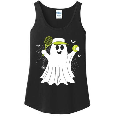 Boo Ghost Playing Tennis Funny Halloween Tennis Costume Ladies Essential Tank