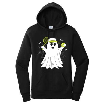 Boo Ghost Playing Tennis Funny Halloween Tennis Costume Women's Pullover Hoodie