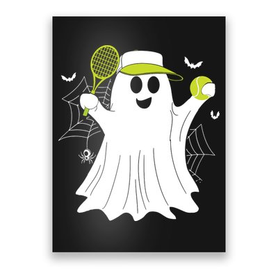 Boo Ghost Playing Tennis Funny Halloween Tennis Costume Poster