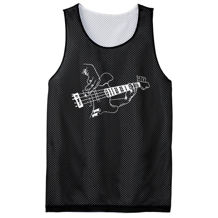 Bass Guitar Player Music Guitarist Musician Rock Cool Gift Mesh Reversible Basketball Jersey Tank