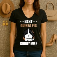 Best Guinea Pig Buddy Ever Women's V-Neck T-Shirt