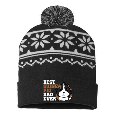 Best Guinea Pig Dad Ever USA-Made Snowflake Beanie