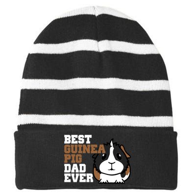 Best Guinea Pig Dad Ever Striped Beanie with Solid Band