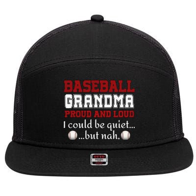 Baseball Grandma Proud And Loud Women 7 Panel Mesh Trucker Snapback Hat