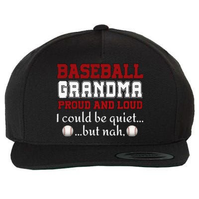 Baseball Grandma Proud And Loud Women Wool Snapback Cap