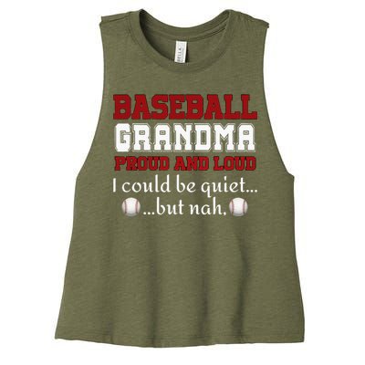 Baseball Grandma Proud And Loud Women Women's Racerback Cropped Tank