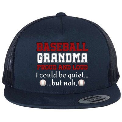 Baseball Grandma Proud And Loud Women Flat Bill Trucker Hat