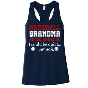 Baseball Grandma Proud And Loud Women Women's Racerback Tank