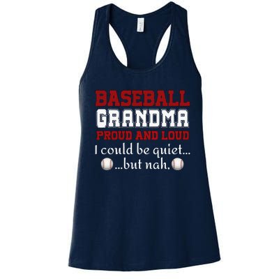 Baseball Grandma Proud And Loud Women Women's Racerback Tank