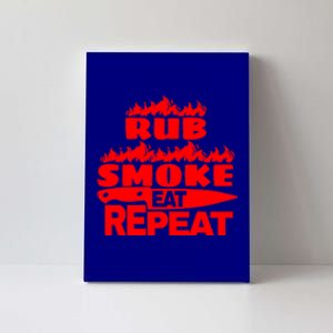 Bbq Gift Print Grilling Rub Smoke Eat Repeat Gift Canvas