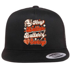 Baseball Game Player Funny Hey Batter Batter Swing Flat Bill Trucker Hat