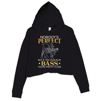 Bass Guitar Player Bassist Guitarist Musician Music Crop Fleece Hoodie