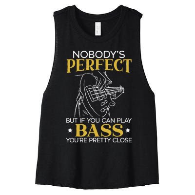 Bass Guitar Player Bassist Guitarist Musician Music Women's Racerback Cropped Tank