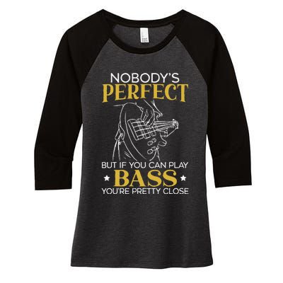 Bass Guitar Player Bassist Guitarist Musician Music Women's Tri-Blend 3/4-Sleeve Raglan Shirt