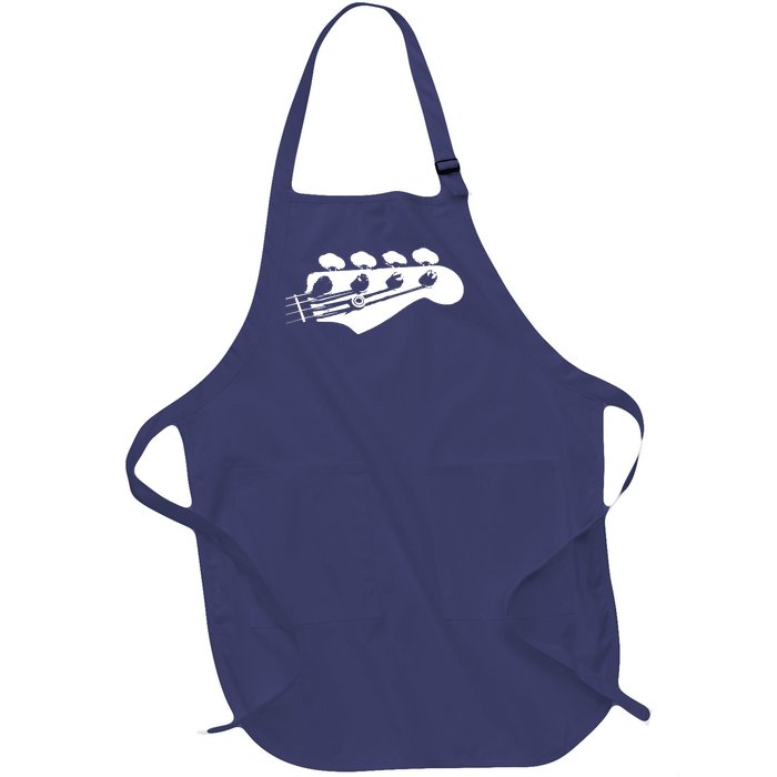 Bass Guitar Player Bassist Gift Full-Length Apron With Pockets