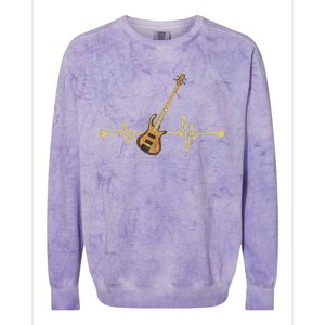 Bass Guitar Player Heartbeat Musical Instrument Bass Guitar Colorblast Crewneck Sweatshirt