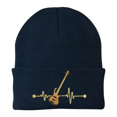 Bass Guitar Player Heartbeat Musical Instrument Bass Guitar Knit Cap Winter Beanie