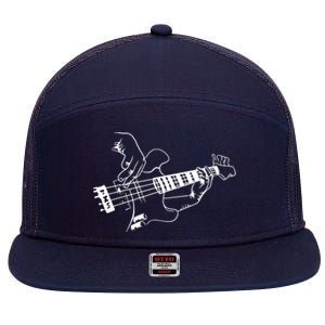 Bass Guitar Player Music Guitarist Musician Rock 7 Panel Mesh Trucker Snapback Hat