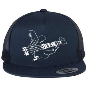 Bass Guitar Player Music Guitarist Musician Rock Flat Bill Trucker Hat