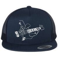 Bass Guitar Player Music Guitarist Musician Rock Flat Bill Trucker Hat