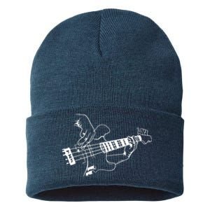 Bass Guitar Player Music Guitarist Musician Rock Sustainable Knit Beanie