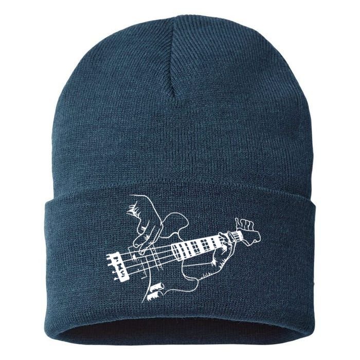 Bass Guitar Player Music Guitarist Musician Rock Sustainable Knit Beanie