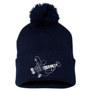 Bass Guitar Player Music Guitarist Musician Rock Pom Pom 12in Knit Beanie