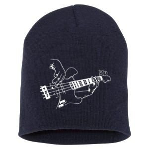 Bass Guitar Player Music Guitarist Musician Rock Short Acrylic Beanie