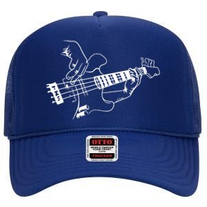 Bass Guitar Player Music Guitarist Musician Rock High Crown Mesh Back Trucker Hat