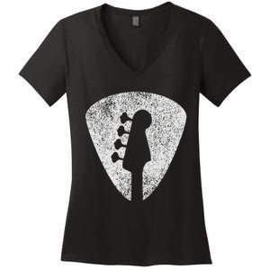 Bass Guitar Player Bassist Guitarist Musician Music Women's V-Neck T-Shirt