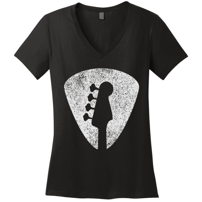 Bass Guitar Player Bassist Guitarist Musician Music Women's V-Neck T-Shirt