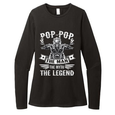 Biker Grandpa Poppop The Man Myth The Legend Motorcycle Womens CVC Long Sleeve Shirt