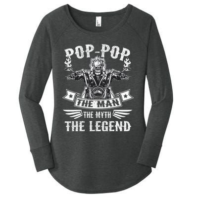 Biker Grandpa Poppop The Man Myth The Legend Motorcycle Women's Perfect Tri Tunic Long Sleeve Shirt