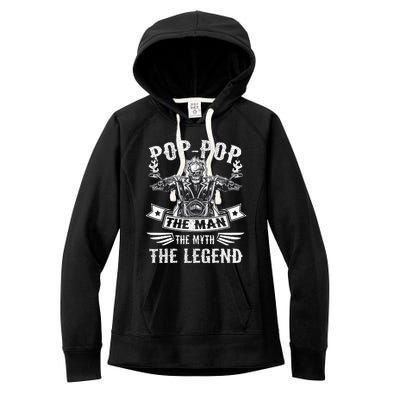 Biker Grandpa Poppop The Man Myth The Legend Motorcycle Women's Fleece Hoodie