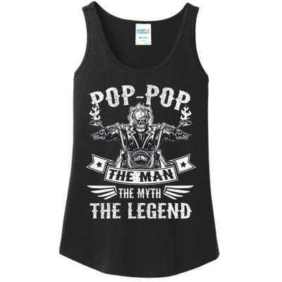 Biker Grandpa Poppop The Man Myth The Legend Motorcycle Ladies Essential Tank