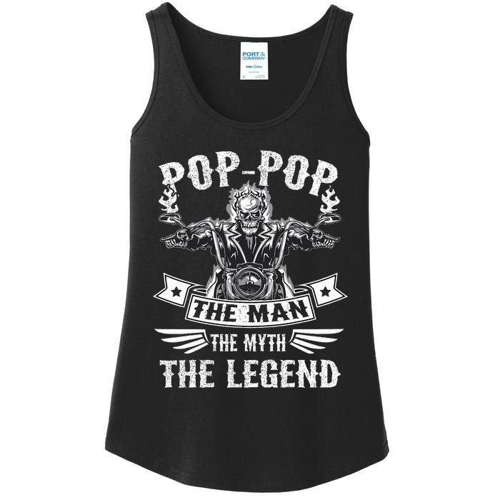 Biker Grandpa Poppop The Man Myth The Legend Motorcycle Ladies Essential Tank