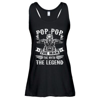 Biker Grandpa Poppop The Man Myth The Legend Motorcycle Ladies Essential Flowy Tank