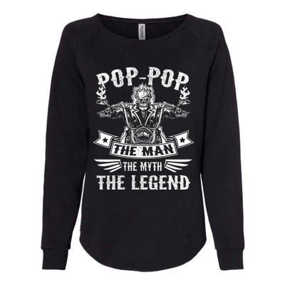 Biker Grandpa Poppop The Man Myth The Legend Motorcycle Womens California Wash Sweatshirt