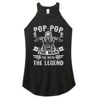 Biker Grandpa Poppop The Man Myth The Legend Motorcycle Women's Perfect Tri Rocker Tank