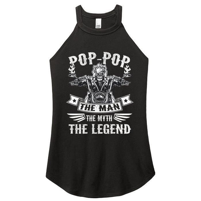 Biker Grandpa Poppop The Man Myth The Legend Motorcycle Women's Perfect Tri Rocker Tank