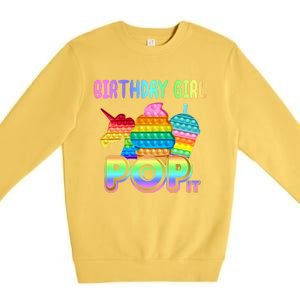 Birthday Girl Pop It Funny Cute Colorful Premium Crewneck Sweatshirt