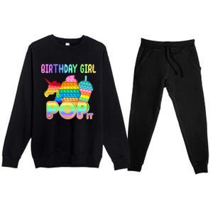 Birthday Girl Pop It Funny Cute Colorful Premium Crewneck Sweatsuit Set