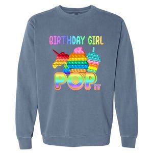 Birthday Girl Pop It Funny Cute Colorful Garment-Dyed Sweatshirt