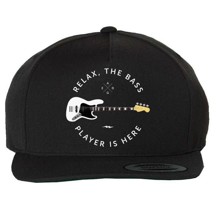 Bass Guitar Player Relax The Bass Player Is Here Wool Snapback Cap