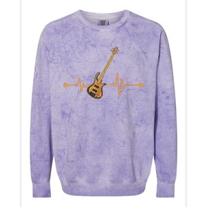 Bass Guitar Player Heartbeat Musical Instrument Bass Guitar Colorblast Crewneck Sweatshirt