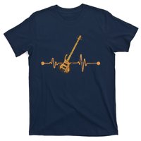 Bass Guitar Player Heartbeat Musical Instrument Bass Guitar T-Shirt