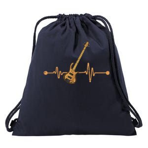 Bass Guitar Player Heartbeat Musical Instrument Bass Guitar Drawstring Bag