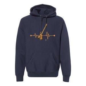 Bass Guitar Player Heartbeat Musical Instrument Bass Guitar Premium Hoodie